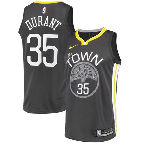 Nike Warriors #35 Kevin Durant Black Statement Edition NBA Swingman Jersey