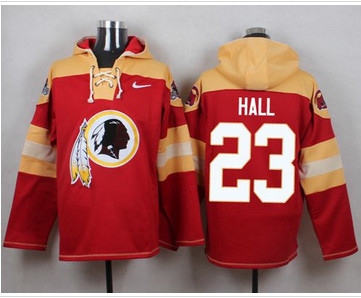 Nike Washington Redskins #23 DeAngelo Hall Burgundy Red Player Pullover NFL Hoodie