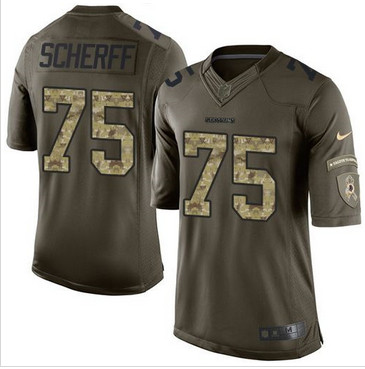 Nike Washington Redskins #75 Brandon Scherff Green Men's Stitched NFL Limited Salute to Service Jersey Nike Washington Redskins #75 Brandon Scherff Green Men's Stitched NFL Limited Salute to Service Jersey