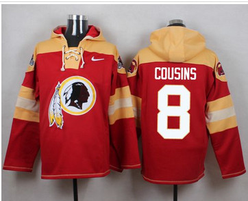 Nike Washington Redskins #8 Kirk Cousins Burgundy Red Player Pullover NFL Hoodie