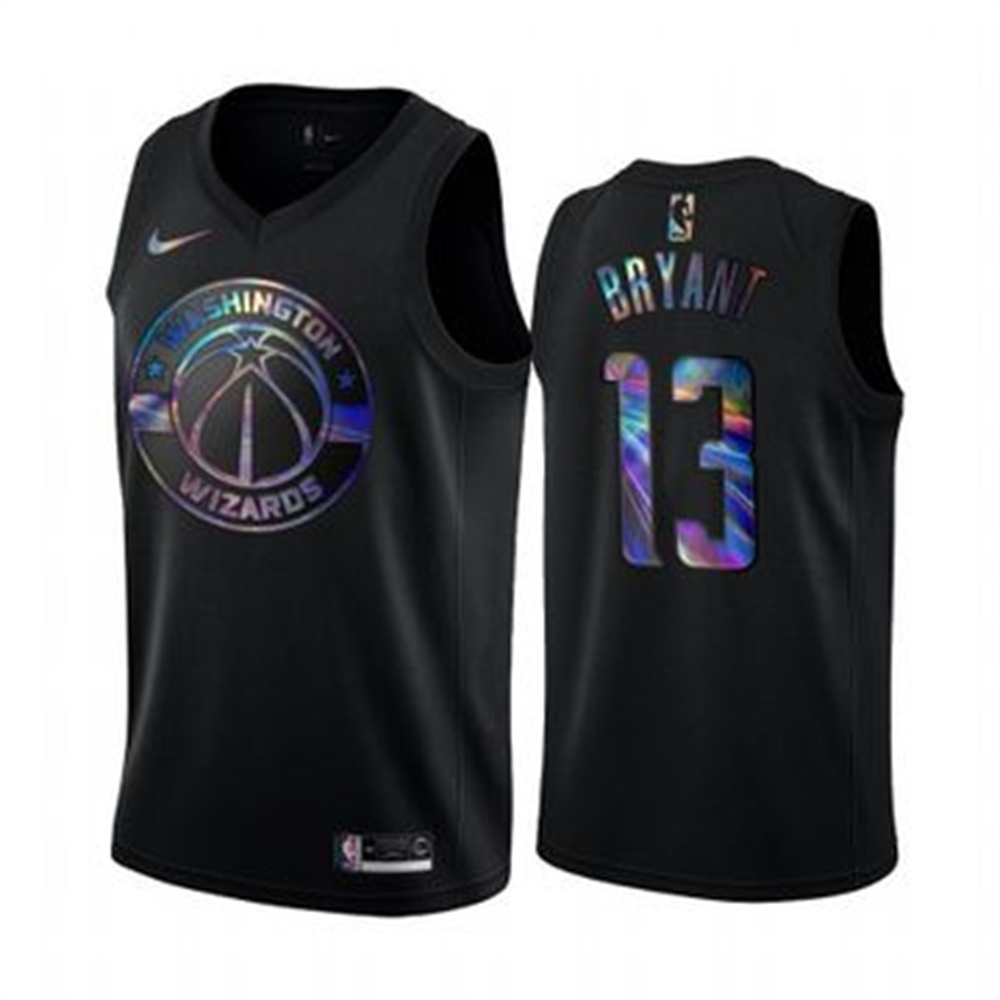 Nike Wizards #13 Thomas Bryant Men's Iridescent Holographic Collection NBA Jersey - Black Nike Wizards #13 Thomas Bryant Men's Iridescent Holographic Collection NBA Jersey - Black