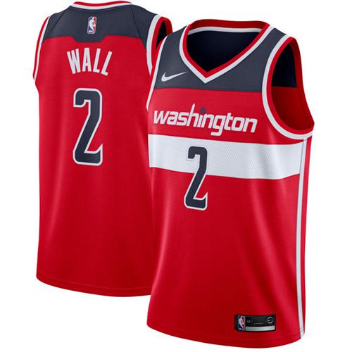 Nike Wizards #2 John Wall Red Stitched NBA Swingman Jersey