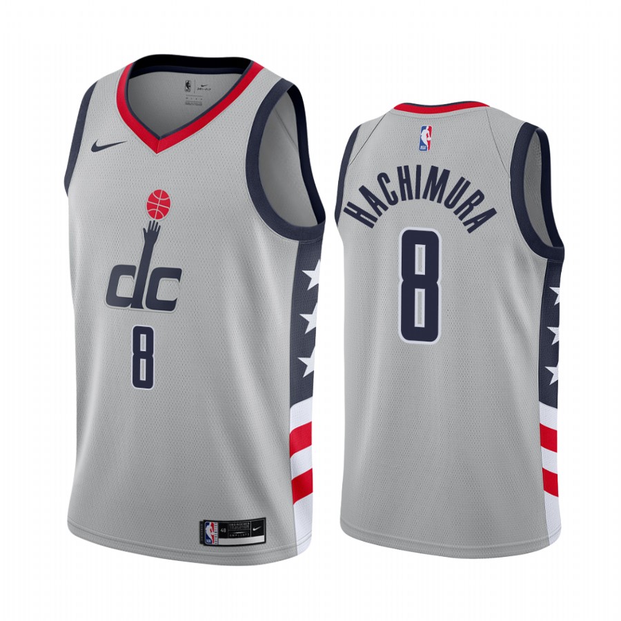 Nike Wizards #8 Rui Hachimura Gray NBA Swingman 2020-21 City Edition Jersey Nike Wizards #8 Rui Hachimura Gray NBA Swingman 2020-21 City Edition Jersey