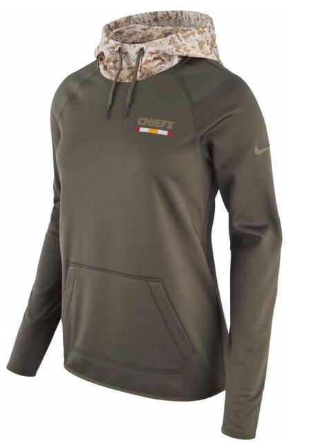 Nike Women's Kansas City Chiefs Olive Salute To Service Sideline Therma Pullover Hoodie Nike Women's Kansas City Chiefs Olive Salute To Service Sideline Therma Pullover Hoodie