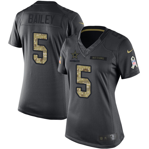Nike Women's NFL Dallas Cowboys #5 Dan Bailey 2016 Salute To Service Black Limited Jersey
