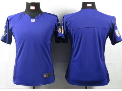NEW Women Baltimore Ravens Blank Purple Portrait Fashion Game Jerseys
