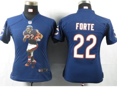NEW NFL Women Chicago Bears #22 Forte Blue Portrait Fashion Game Jerseys
