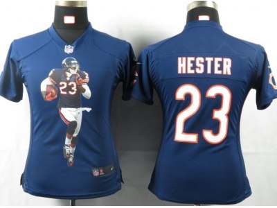 NEW NFL Women Chicago Bears #23 Hester Blue Portrait Fashion Game Jerseys