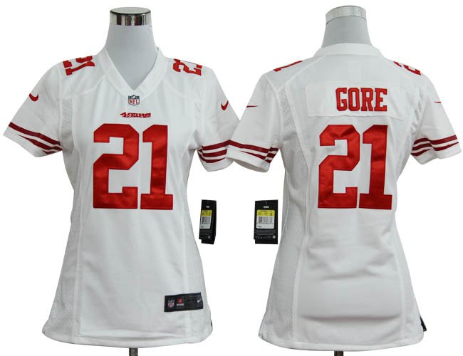 NEW Women NFL Jerseys San Francisco 49ers #21 Gore Red Jerseys