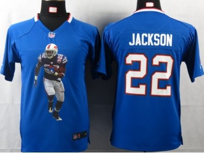 NEW Youth Buffalo Bills #22 Jackson Blue Portrait Fashion Game Jerseys