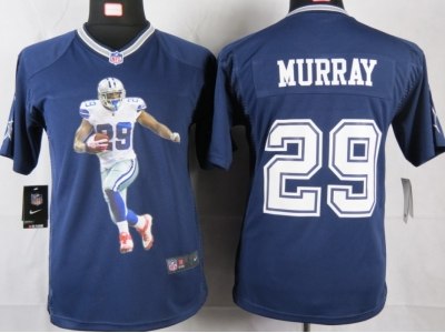 NEW Youth Dallas Cowboys #29 Murray Blue Portrait Fashion Game Jerseys