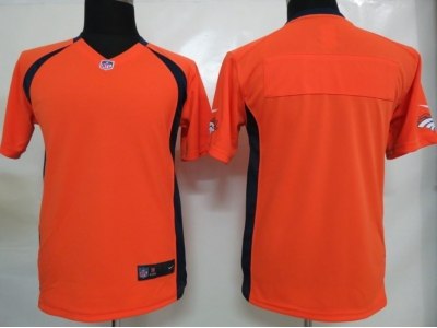 NEW Youth Denver Broncos Blank Orange Portrait Fashion Game Jerseys