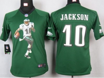 NEW Youth Philadelphia Eagles #10 Jackson Green Portrait Fashion Game Jerseys