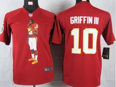 NEW Youth Washington Red Skins #10 Griffin Iii Red Portrait Fashion Game Jerseys