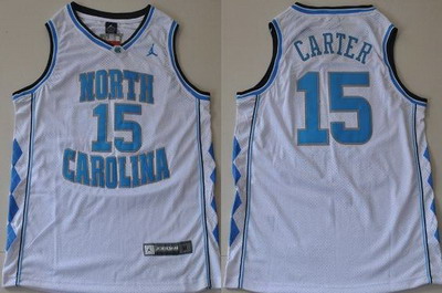 North Carolina 15 Vince Carter White College Basketball Jersey