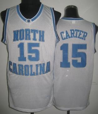 North Carolina 15 Vince Carter White College Basketball Jerseys