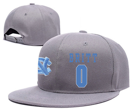 North Carolina Tar Heels 0 Nate Britt Gray College Basketball Adjustabl