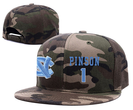 North Carolina Tar Heels 1 Theo Pinson Camo College Basketball Adjustable Hat