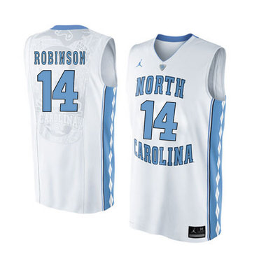 North Carolina Tar Heels 14 Brandon Robinson White College Basketball Jersey