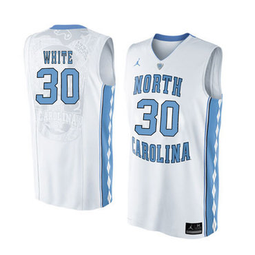 North Carolina Tar Heels 30 Stilman White White College Basketball Jersey