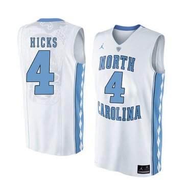 North Carolina Tar Heels 4 Isaiah Hicks White College Basketball Jersey