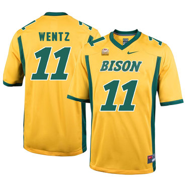 North Dakota State Bison 11 Carson Wentz Gold College Football Jersey North Dakota State Bison 11 Carson Wentz Gold College Football Jersey