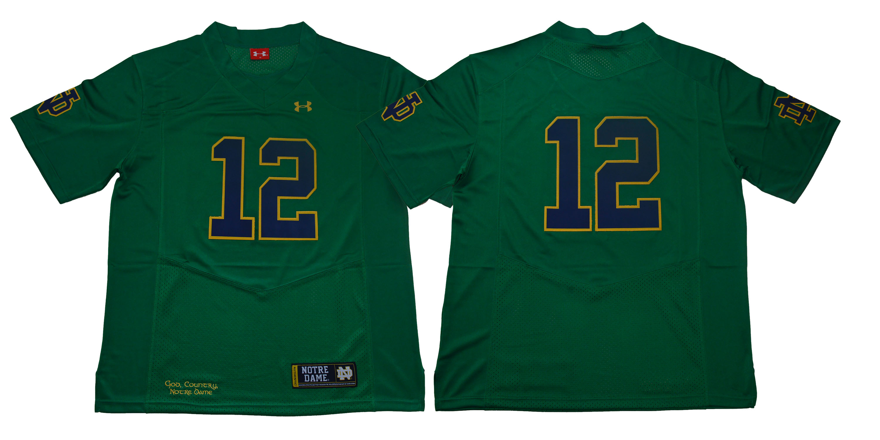 Notre Dame Fighting Irish #12 Green Under Armour College Football Jersey Notre Dame Fighting Irish #12 Green Under Armour College Football Jersey
