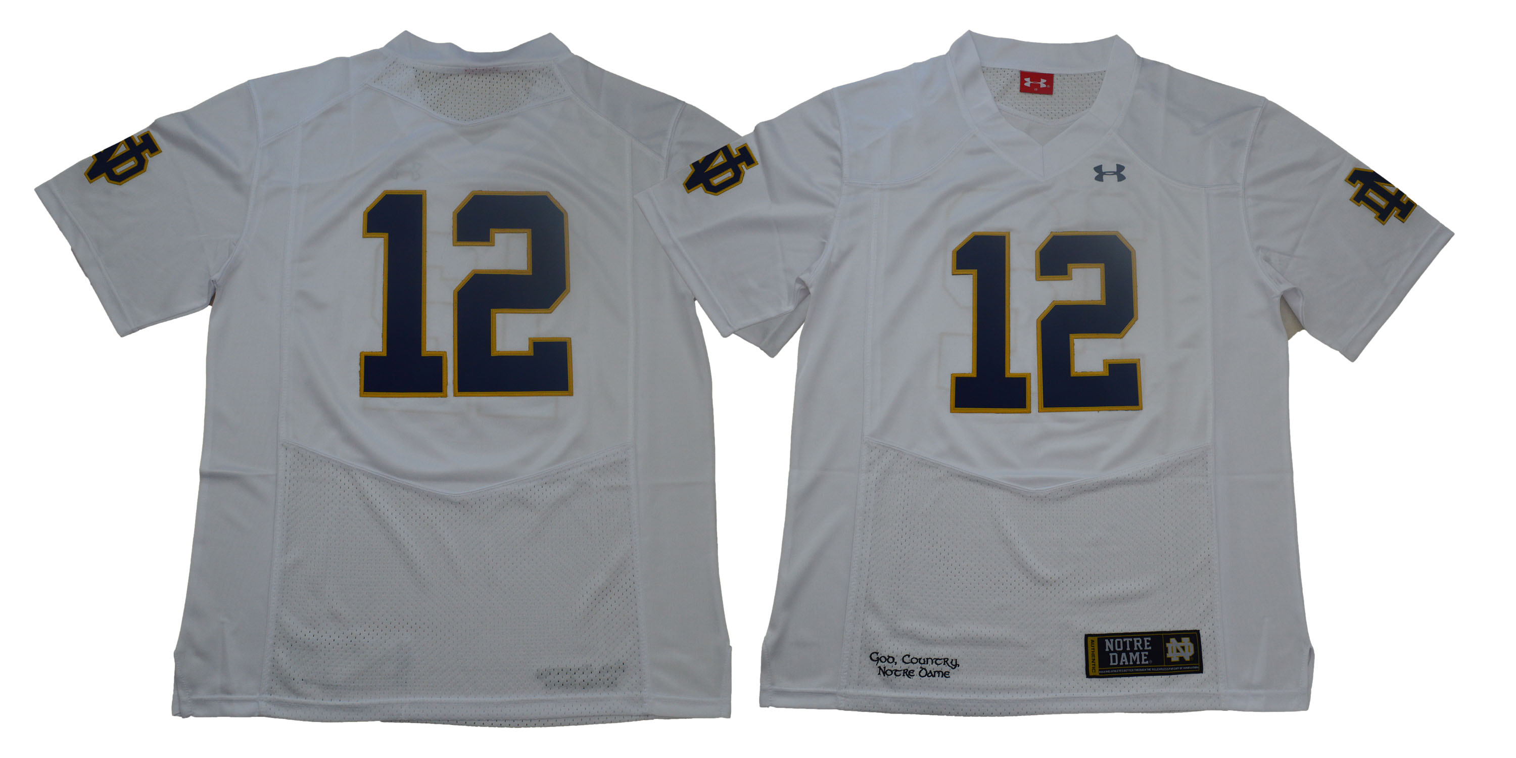 Notre Dame Fighting Irish #12 White Under Armour College Football Jersey Notre Dame Fighting Irish #12 White Under Armour College Football Jersey