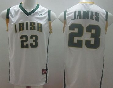 Notre Dame Fighting Irish #23 Lebron James White Basketball Stitched NCAA Jersey Notre Dame Fighting Irish #23 Lebron James White Basketball Stitched NCAA Jersey