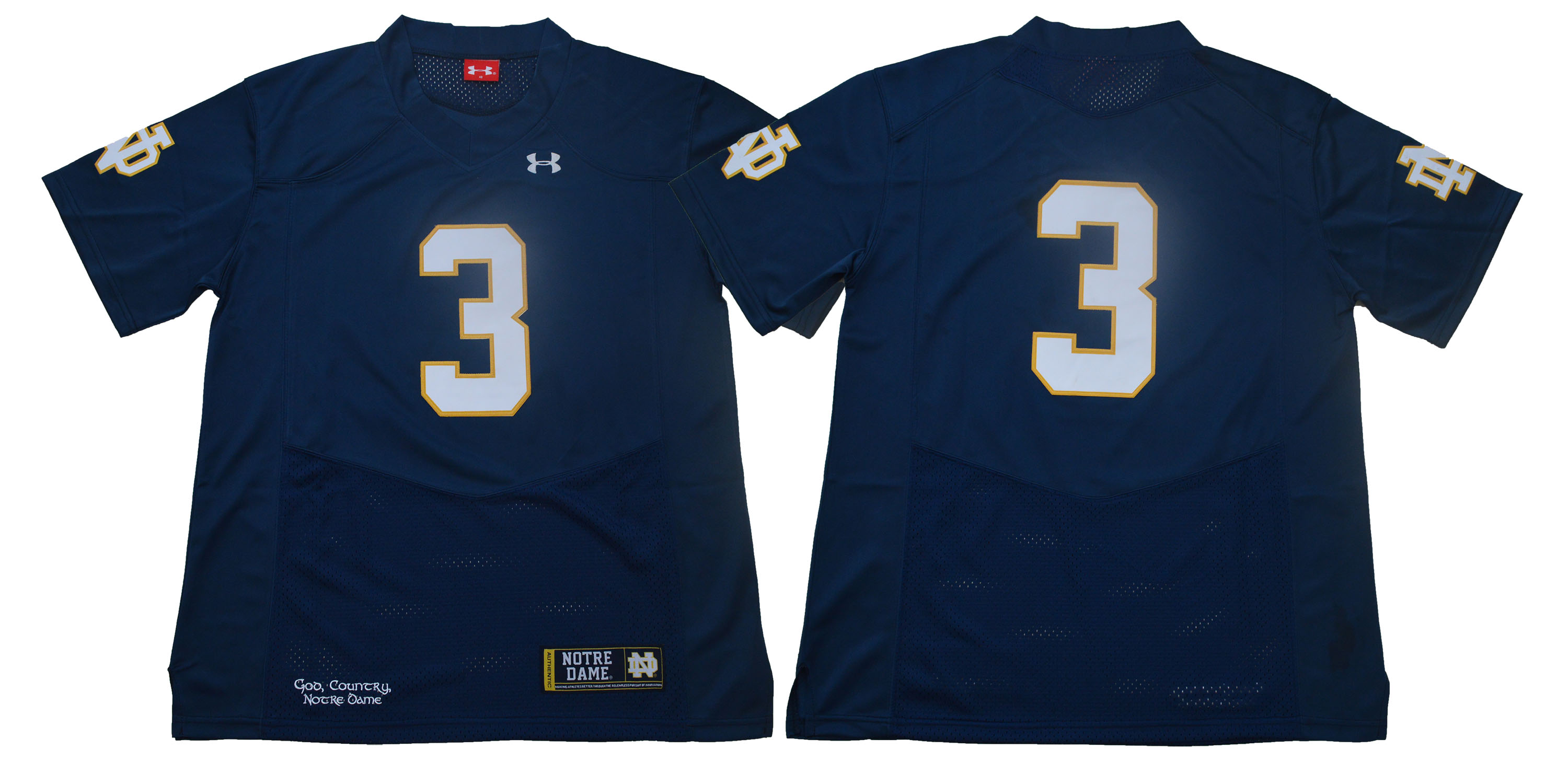 Notre Dame Fighting Irish #3 Blue Under Armour College Football Jersey Notre Dame Fighting Irish #3 Blue Under Armour College Football Jersey