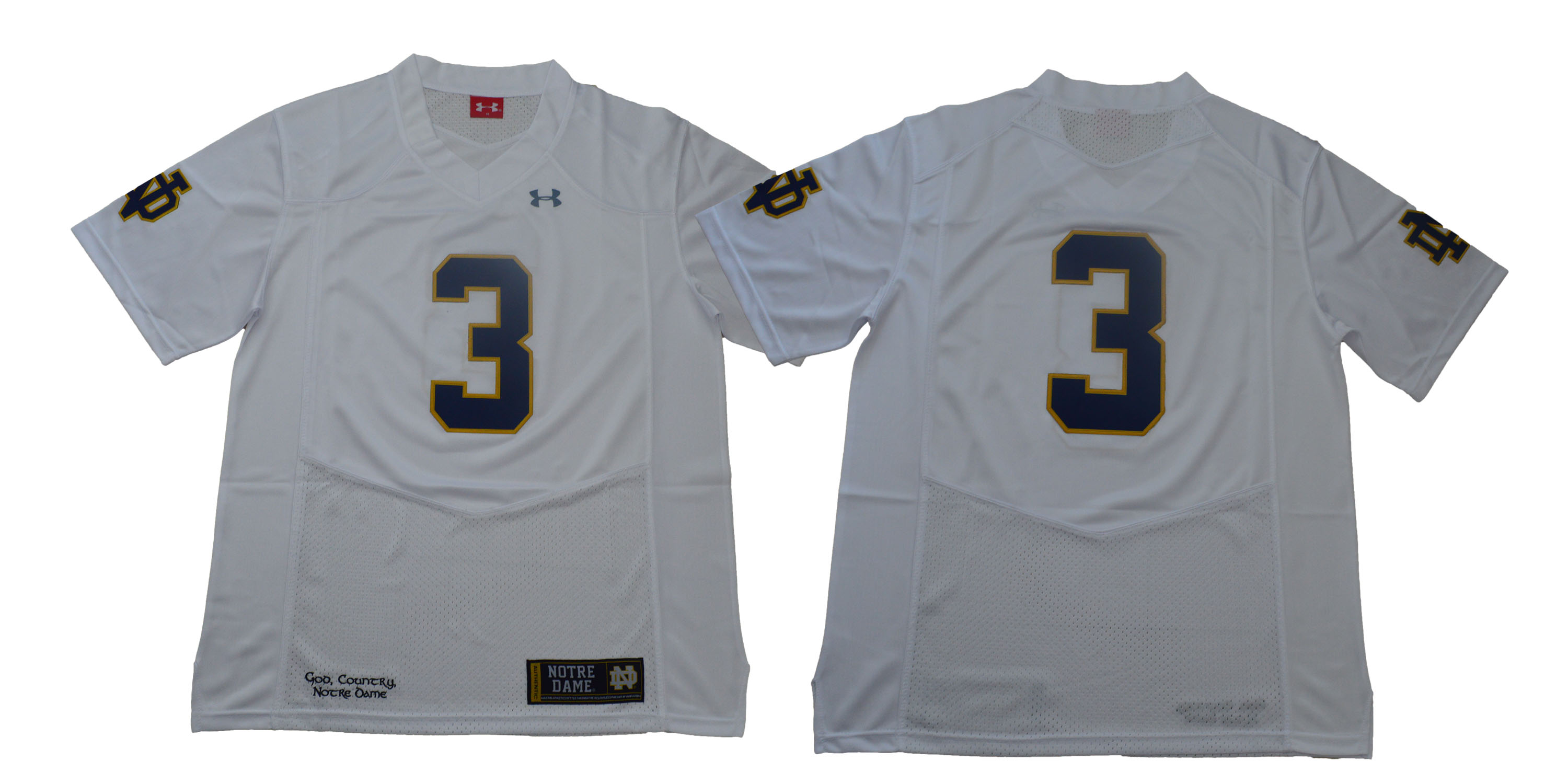 Notre Dame Fighting Irish #3 White Under Armour College Football Jersey Notre Dame Fighting Irish #3 White Under Armour College Football Jersey