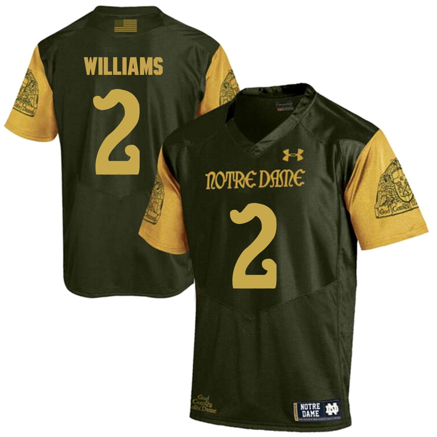 Notre Dame Fighting Irish 2 Dexter Williams Olive Green College Football Jersey Notre Dame Fighting Irish 2 Dexter Williams Olive Green College Football Jersey
