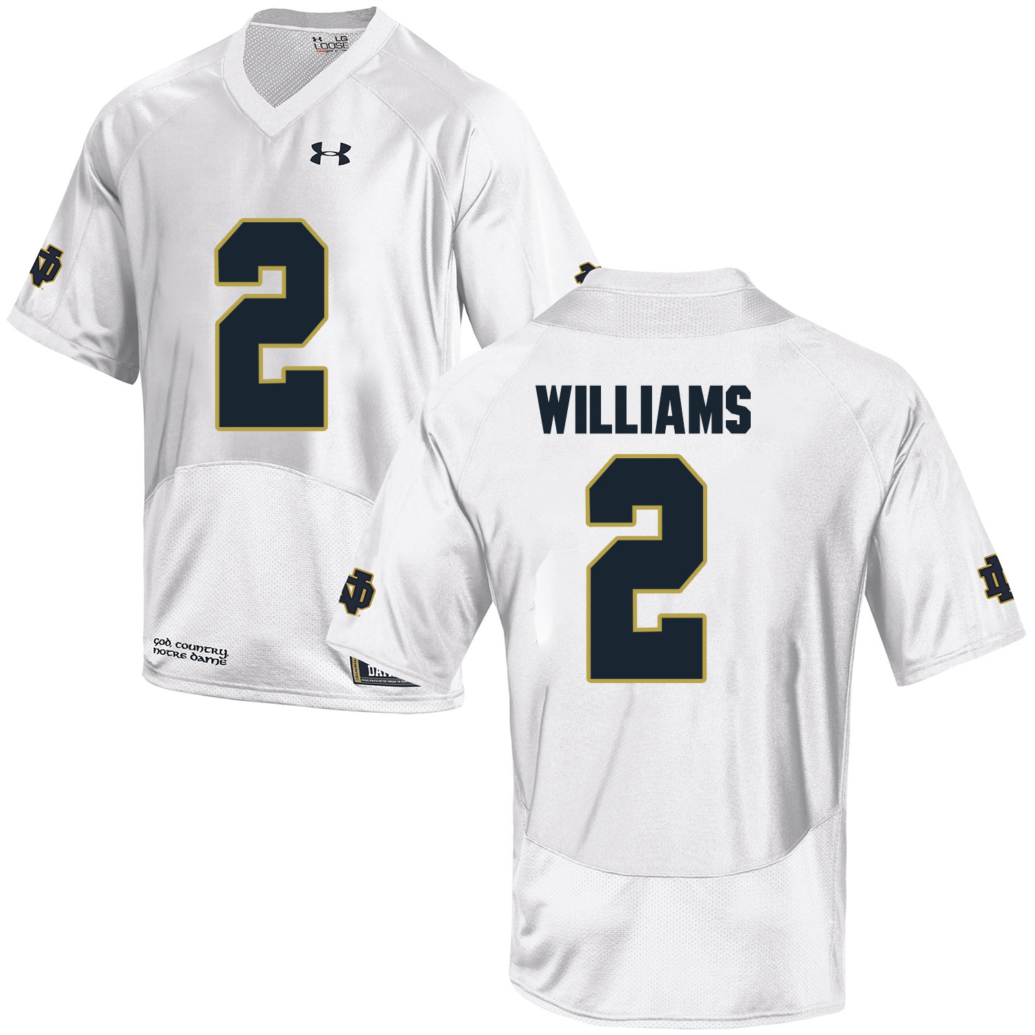Notre Dame Fighting Irish 2 Dexter Williams White College Football Jersey Notre Dame Fighting Irish 2 Dexter Williams White College Football Jersey