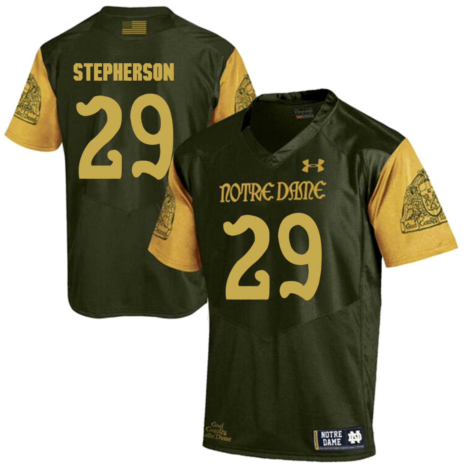 Notre Dame Fighting Irish 29 Kevin Stepherson Olive Green College Football Jersey Notre Dame Fighting Irish 29 Kevin Stepherson Olive Green College Football Jersey
