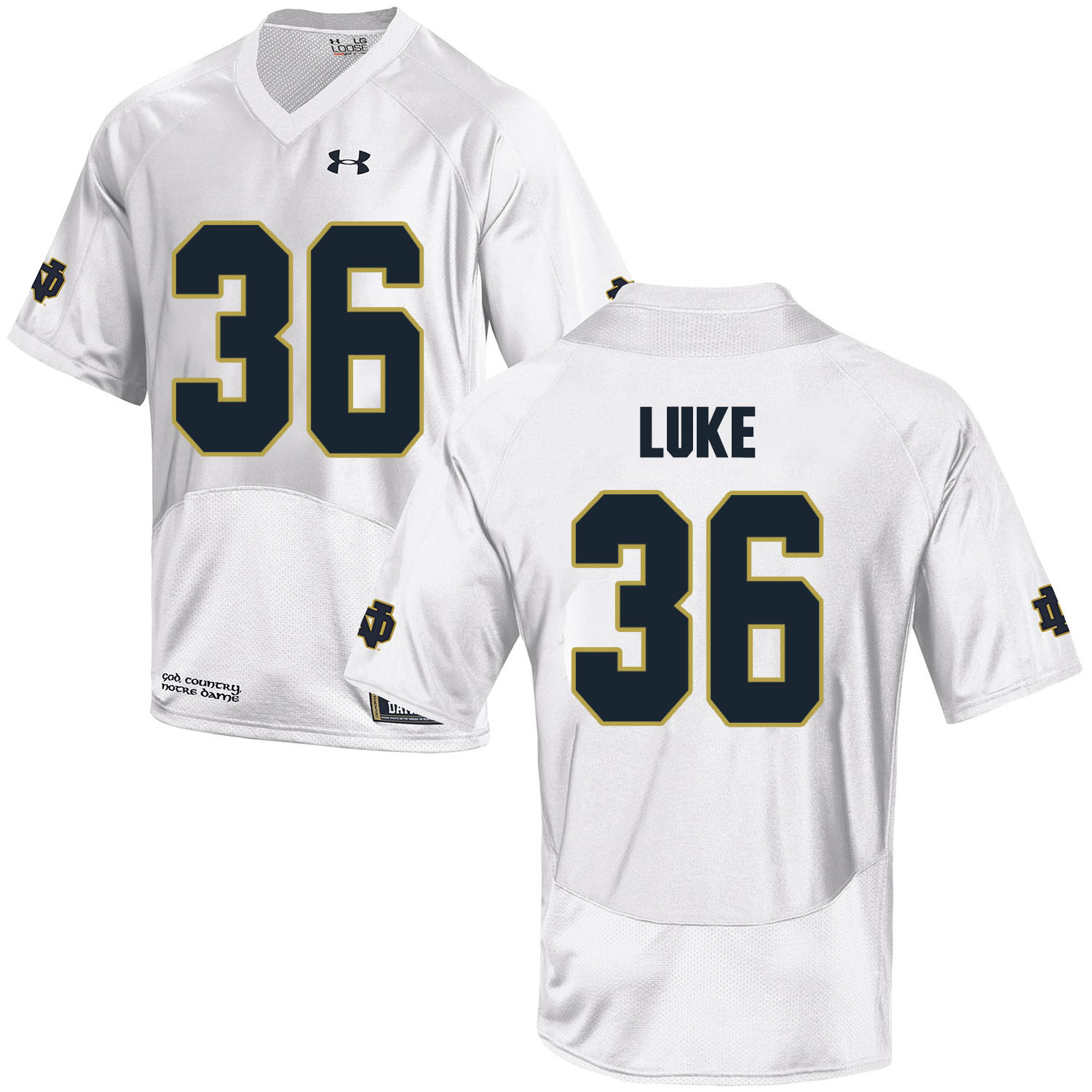 Notre Dame Fighting Irish 36 Cole Luke White College Football Jersey Notre Dame Fighting Irish 36 Cole Luke White College Football Jersey