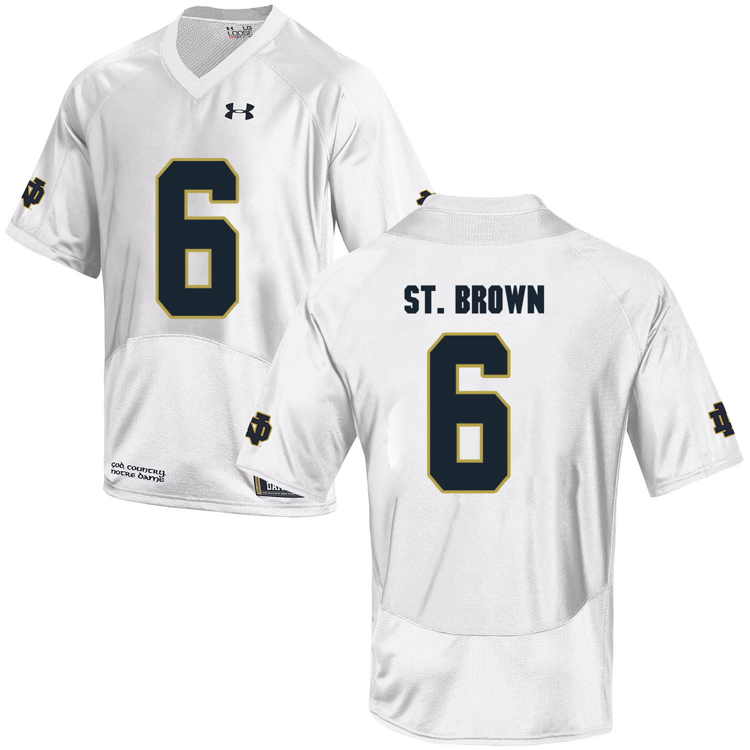 Notre Dame Fighting Irish 6 Equanimeous St. Brown White College Football Jersey Notre Dame Fighting Irish 6 Equanimeous St. Brown White College Football Jersey