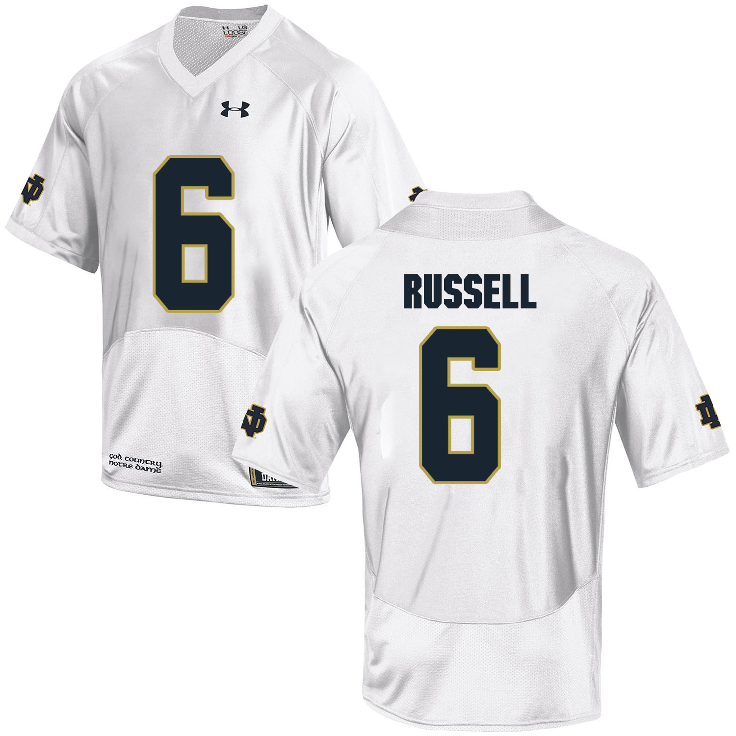 Notre Dame Fighting Irish 6 KeiVarae Russell White College Football Jersey Notre Dame Fighting Irish 6 KeiVarae Russell White College Football Jersey