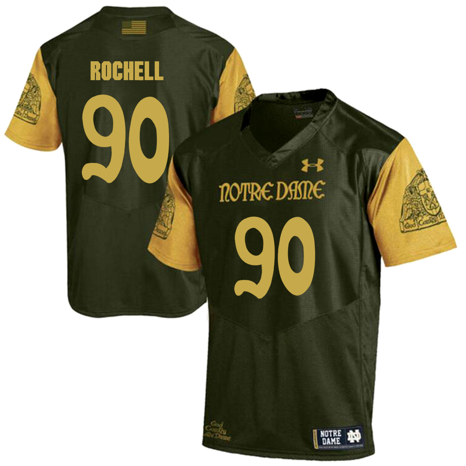 Notre Dame Fighting Irish 90 Isaac Rochell Olive Green College Football Jersey Notre Dame Fighting Irish 90 Isaac Rochell Olive Green College Football Jersey