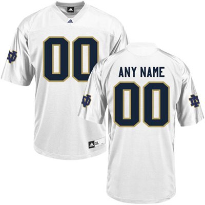 Notre Dame Fighting Irish White Customized Jerseys