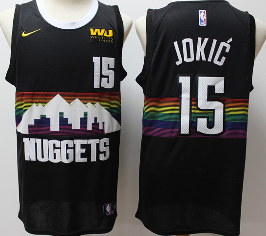 Nuggets 15 Nikola Jokic Black 2019-20 City Edition Nike Swingman Jersey