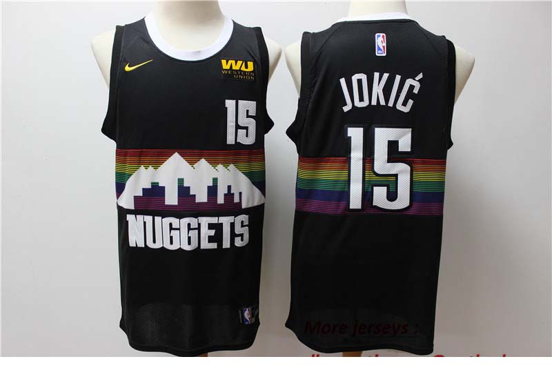 Nuggets 15 Nikola Jokic Black 2019-20 City Edition Nike Swingman Jersey