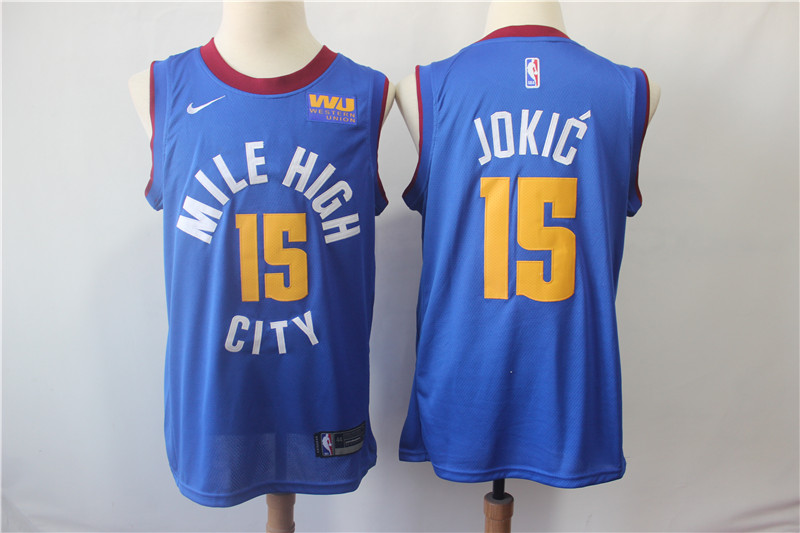 Nuggets 15 Nikola Jokic Blue Nike Swingman Jersey Nuggets 15 Nikola Jokic Blue Nike Swingman Jersey