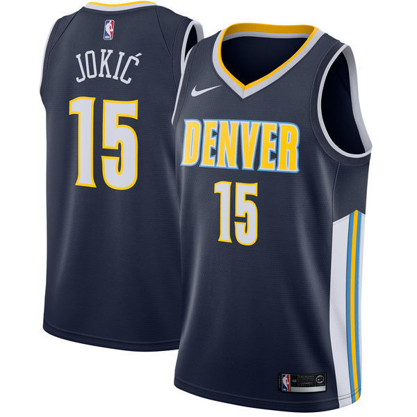 Nuggets 15 Nikola Jokic Navy Nike Swingman Jersey