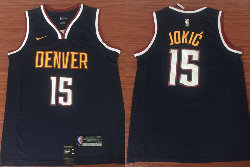 Nuggets 15 Nikola Jokic Navy Nike Swingman Jersey