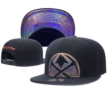 Nuggets Sequins Logo Black Mitchell & Ness Adjustable Hat GS