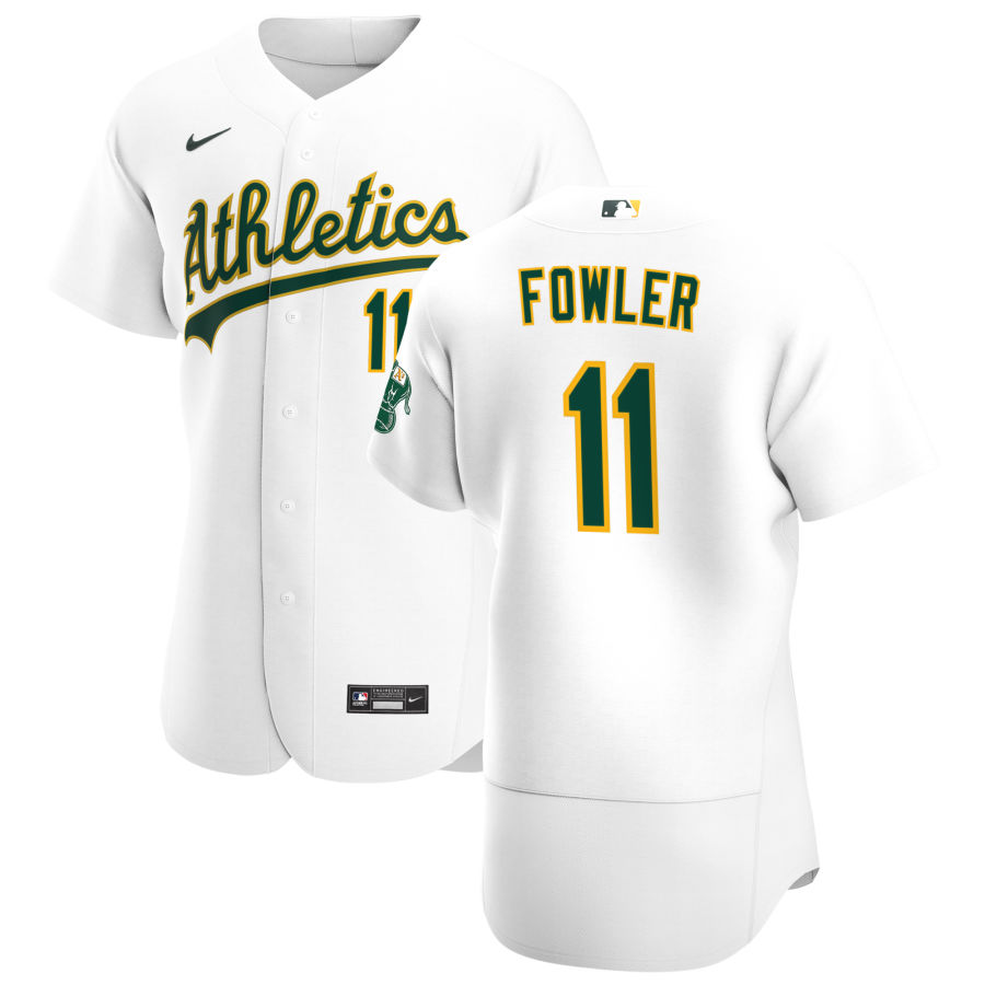Oakland Athletics #11 Dustin Fowler Men's Nike White Home 2020 Authentic Player MLB Jersey Oakland Athletics #11 Dustin Fowler Men's Nike White Home 2020 Authentic Player MLB Jersey