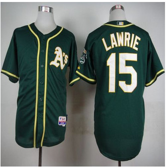 Oakland Athletics #15 Brett Lawrie Green Cool Base Stitched Baseball Jersey