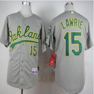 Oakland Athletics #15 Brett Lawrie Grey Cool Base Stitched Baseball Jersey