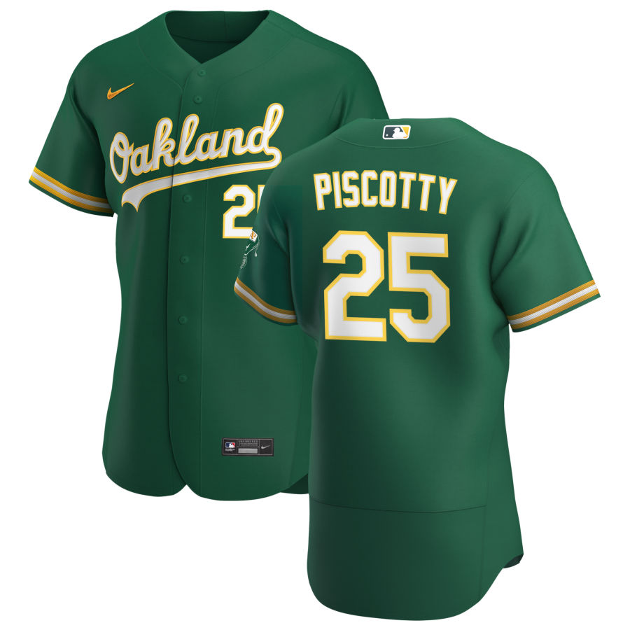 Oakland Athletics #25 Stephen Piscotty Men's Nike Kelly Green Alternate 2020 Authentic Player MLB Jersey Oakland Athletics #25 Stephen Piscotty Men's Nike Kelly Green Alternate 2020 Authentic Player MLB Jersey