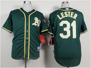 Oakland Athletics #31 Jon Lester Green Cool Base Baseball Jersey